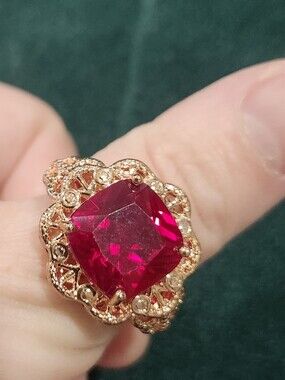 NWT JTV Red Stone Ring Set In Copper Size 8